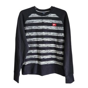 Y2K Nike Sweatshirt | Men’s M | Black White Stripe Crewneck | Vintage Streetwear